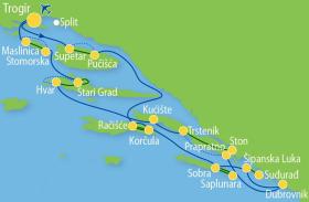 Boat & Bike in Croatia - MS Azimut - map