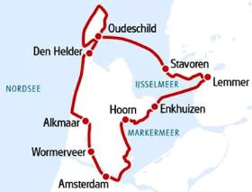 Cycling North Holland on MS Serena - map