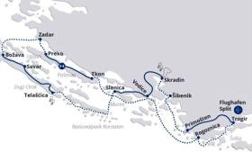  Island hopping in Northern Dalmatia - map